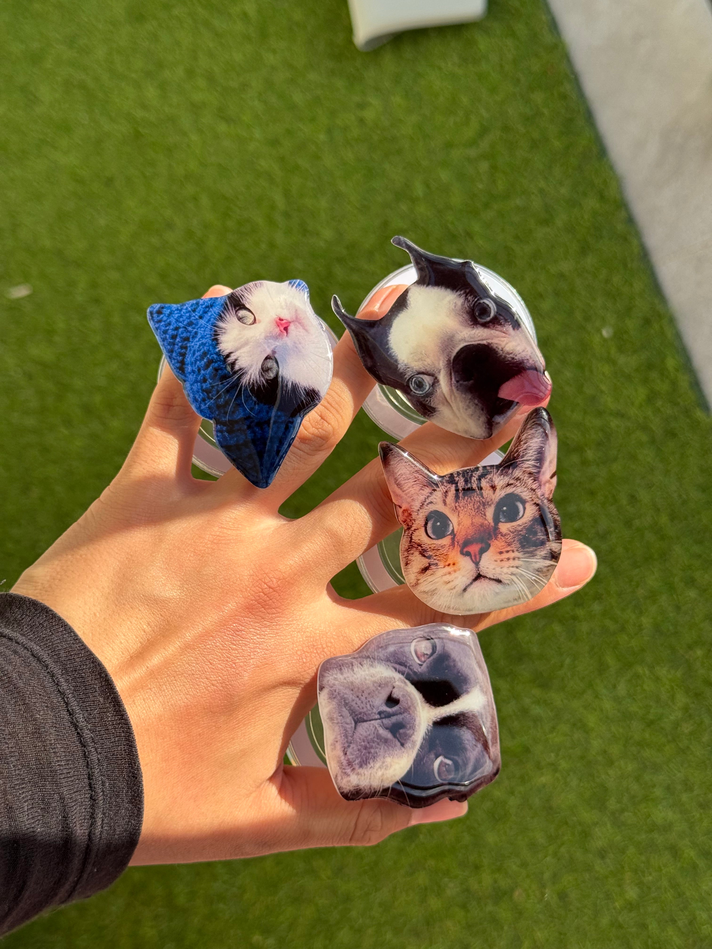 Handmade Personalised Pet Photo Magsafe Phone Grip - by Cherique Studio