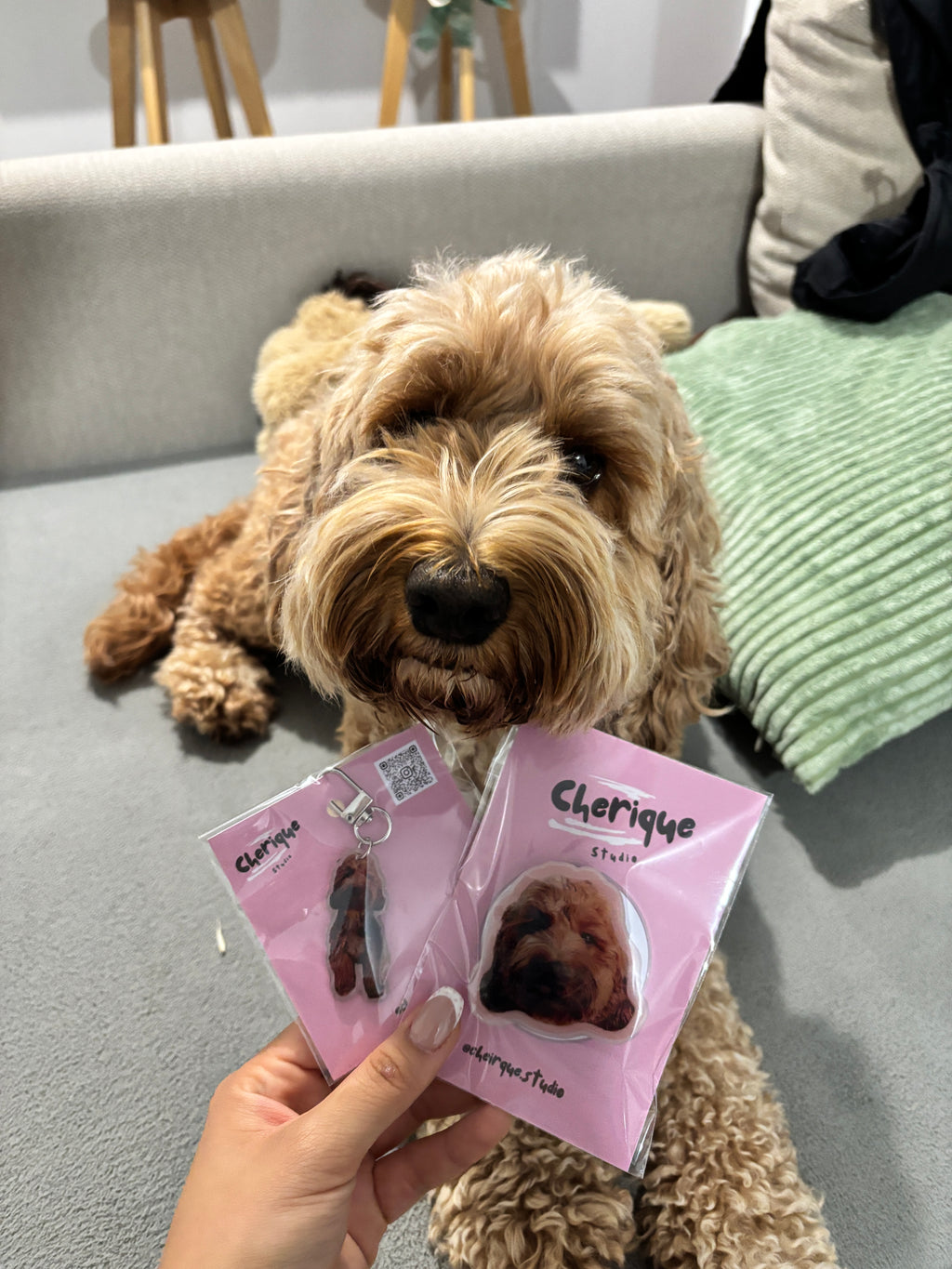 Handmade Personalised Pet Photo Magsafe Phone Grip - by Cherique Studio