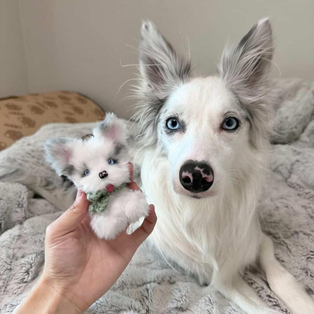 Personalised Chenille Pet Keyring - Handmade by Lucky Fosil Friends